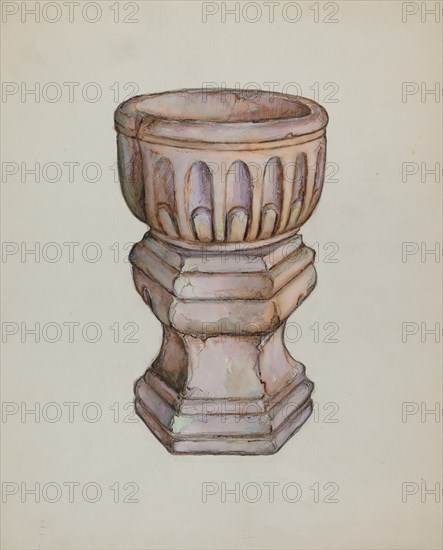 Stone Baptismal Font, c. 1936.