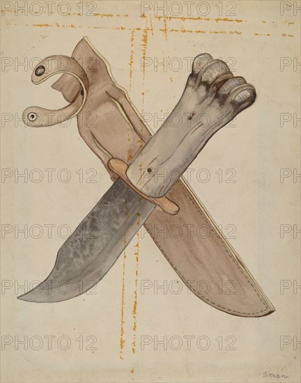 Knife and Sheath, c. 1936.