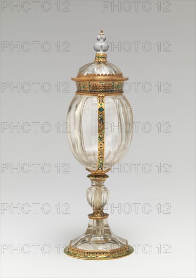 Covered Cup with Shield of Arms of the Countess of Gleichen, c. 1566 (crystal); 1566 (mounts).