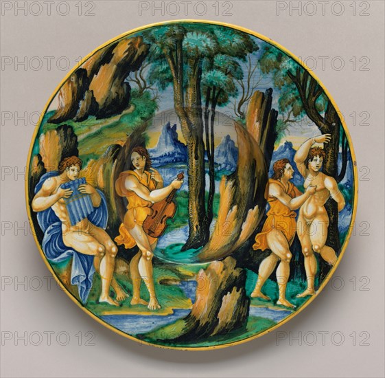 Plate with Apollo and Marsyas, c. 1525/1530.