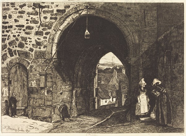 The gate of St Malo in Dinan (La Porte de St Malo à Dinan), 1871.