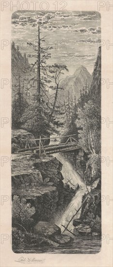 Waterfall, Rocky Mountains, 1880.