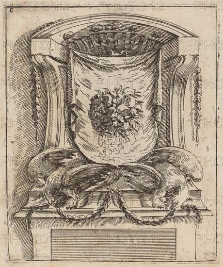 Architectural Motif with a Drape with Fruit, c. 1690.