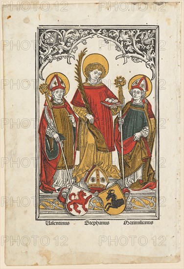 Saint Valentine, Saint Stephen and Saint Maximilian, 1498.