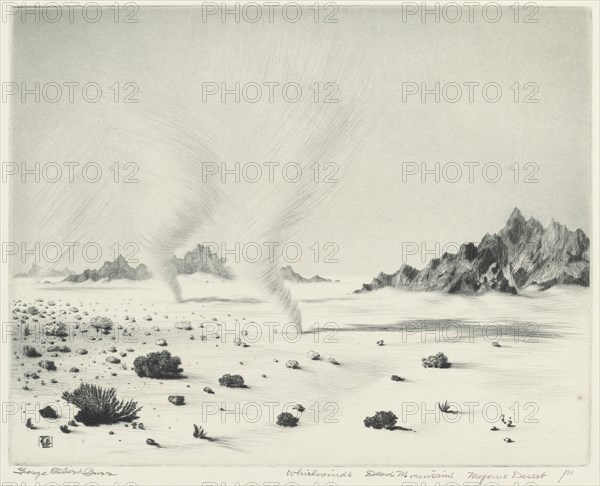 Whirlwinds, Dead Mountains, Mojave Desert, California, c. 1921.