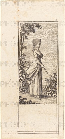 Girl with Fan, Facing Right, 1784.