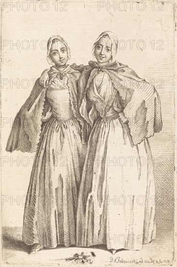 Two Standing Ladies (Demoiselles Quantin), 1758.