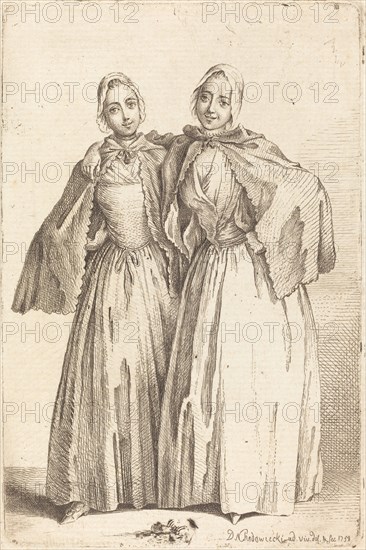 Two Standing Ladies (Demoiselles Quantin), 1758.