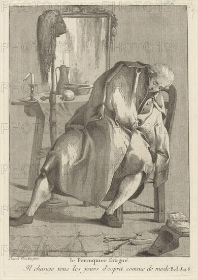 Le Perruquier fatigué (The Tired Wig-Maker), 1775.