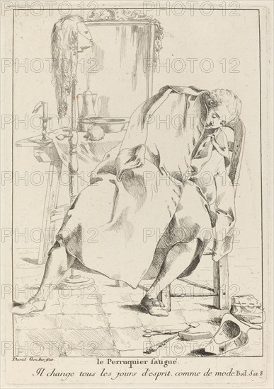 Le Perruquier fatigué (The Tired Wig-maker), 1775.