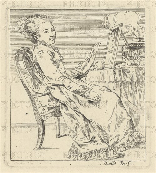 A Seated Young Woman Holding a Letter, c. 1775.