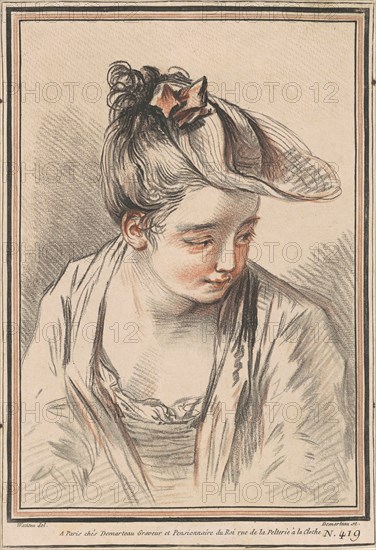 Head of a Young Woman Wearing a Hat, 1773.