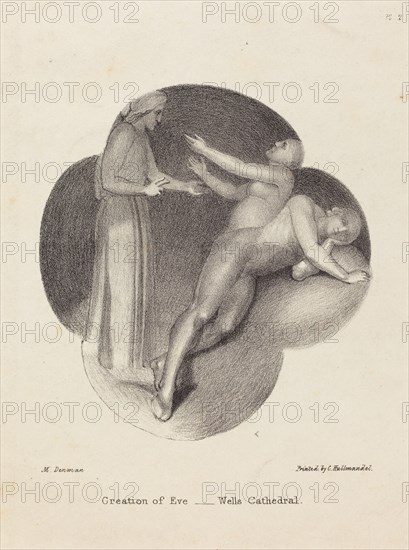 Creation of Eve, from Wells Cathedral, published 1829.