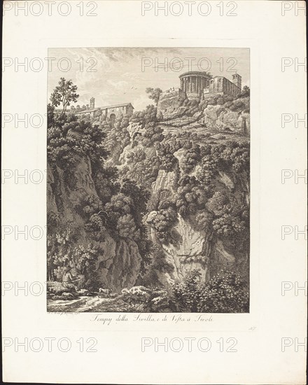 Tempj della Sibilla e Vesta a Tivoli, 1798.