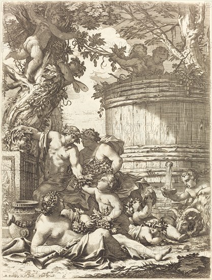 Putti with Grapes and a Seated Bacchante, 1650s.