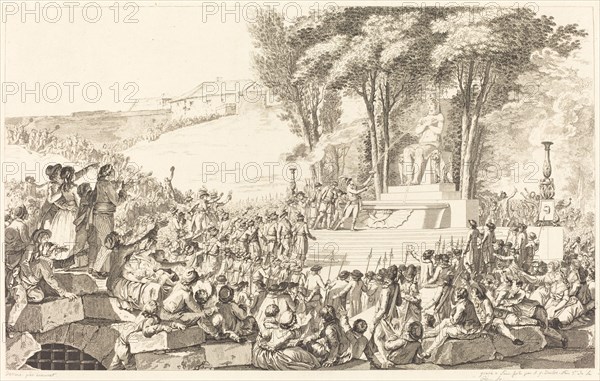 La Fontaine de la Regeneration sur les debris de la Bastille, le 10 avril 1793, probably 1794.