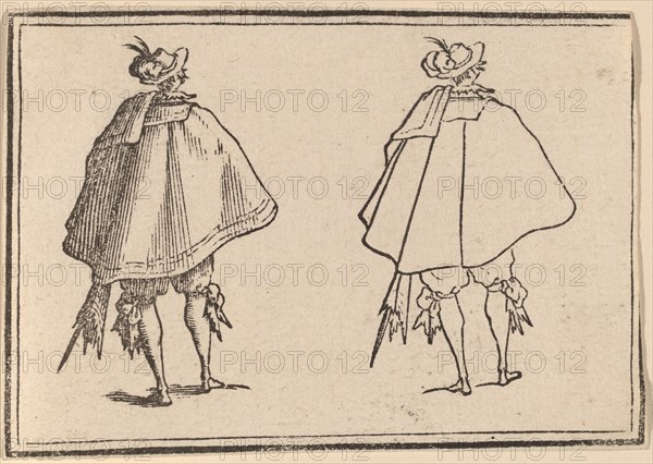 Gentleman in Large Mantle, Seen from Behind, 1621.