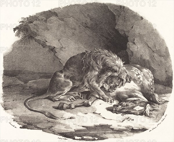 Horse Devoured by a Lion (Cheval devore par un lion), 1823.