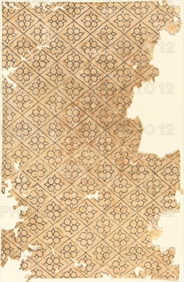 Sheet with Flower and Diamond Pattern.