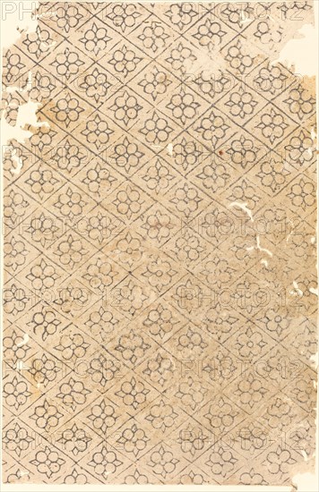 Sheet with Flower and Diamond Pattern.