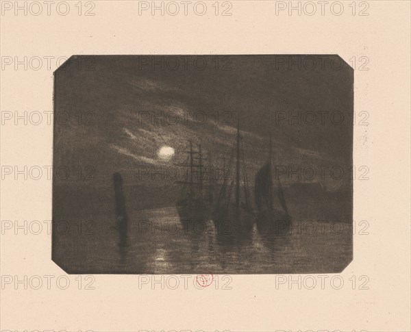 A Moonlit Harbor, 1890s.