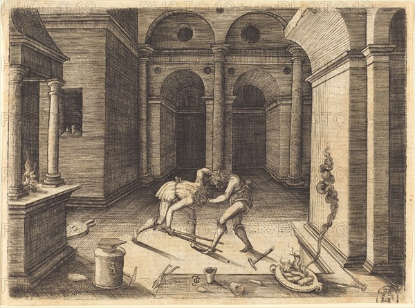 Two Apprentices Fighting.