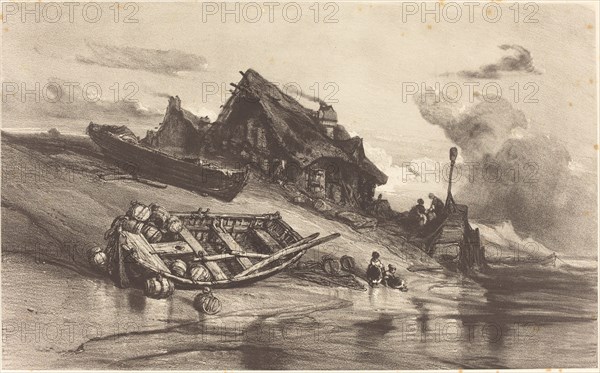 Chaumières de pêcheurs, c. 1844.