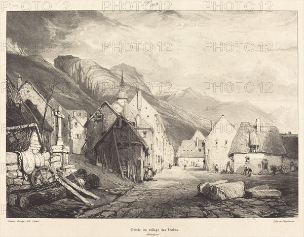 Entrée du village des Bains, 1831.