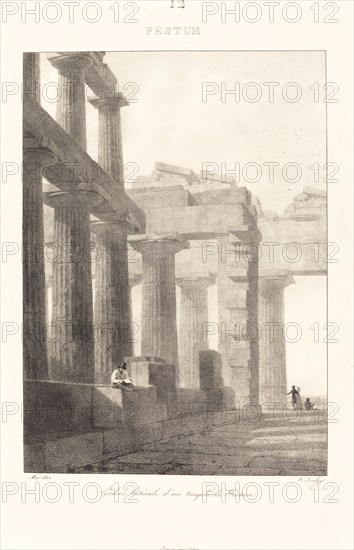 Galerie latérale d'un temple de Pestum, 1822.