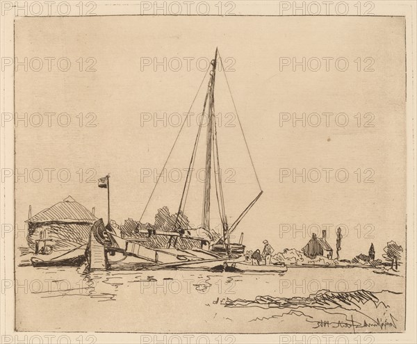 The Moored Boat (La Barque amarree), 1862.