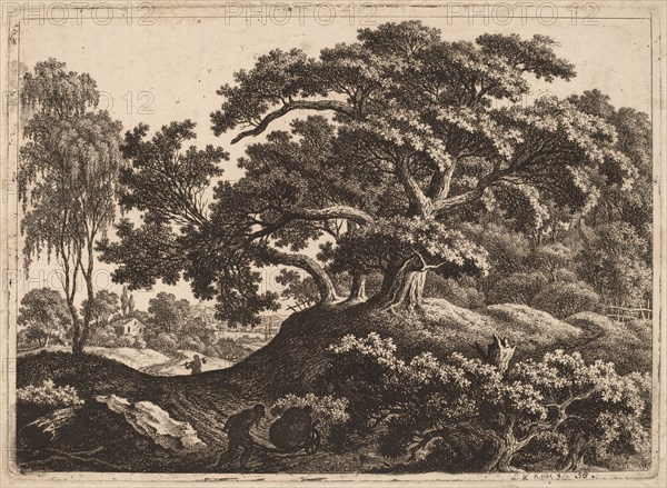 Landscape with Man Pushing a Cart.