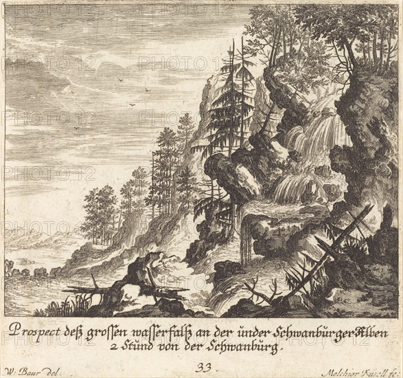 Large Waterfall, Schwanburg, 1681.