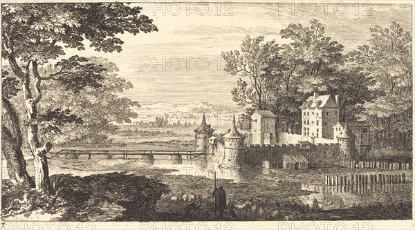 Landscape with Chateau, 1673. Creator: Sebastien Le Clerc.