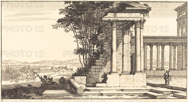 Landscape with Classical Ruins, 1673. Creator: Sebastien Le Clerc.