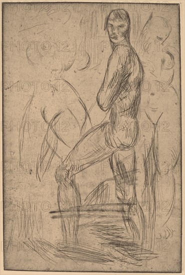 Standing Male Nude and Two Female Nudes, 1914.