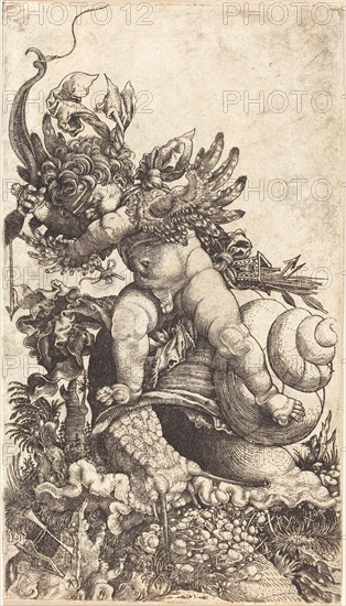 Cupid Riding a Snail over Fungus Vegetation, probably c. 1533.