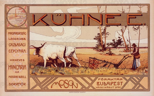 Affiche tchèque pour la "Maison Kühnee", c1900. [Publisher: Imprimerie Chaix; Place: Paris]