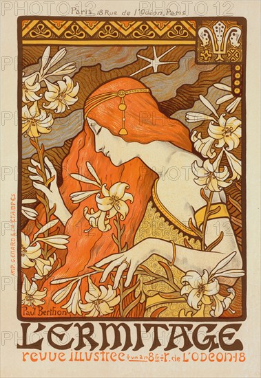 Affiche pour la Revue "l'Érmitage., c1900. [Publisher: Imprimerie Chaix; Place: Paris]