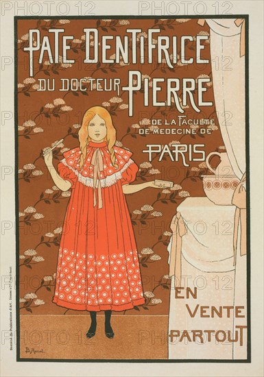 Affiche pour la "Pâte dentifrice du docteur Pierre"., c1896. [Publisher: Imprimerie Chaix; Place: Paris]