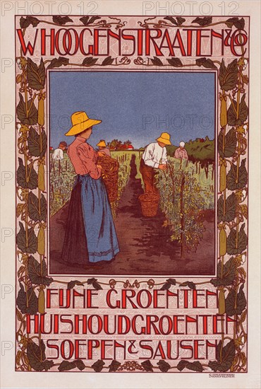 Affiche hollandaise pour la "Maison Whoogenstraaten et Co" (Denrées alimentaires)., c1900. Creator: Johann Georg van Caspel.