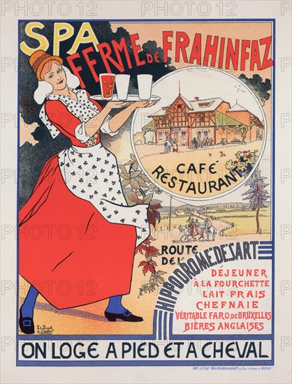 Affiche belge pour la "Ferme de la Frahinfaz"., c1896. [Publisher: Imprimerie Chaix; Place: Paris]