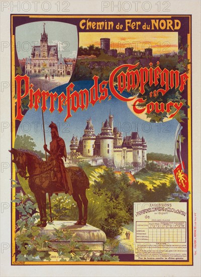 Affiche pour la Cie du Nord : "Pierrefonds"., c1900. [Publisher: Imprimerie Chaix; Place: Paris]