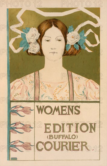 Affiche américaine pour la 'Women's edition Buffalo Courier', c1897. [Publisher: Imprimerie Chaix; Place: Paris]