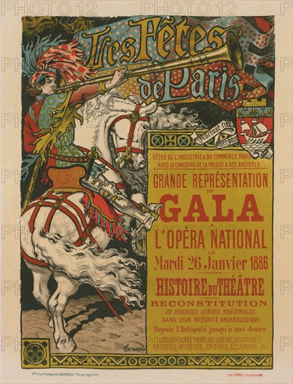 Affiche pour les "Fêtes de Paris"., c1897. [Publisher: Imprimerie Chaix; Place: Paris]