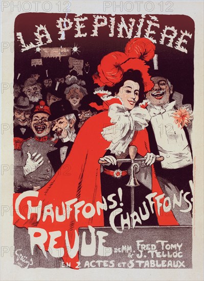 Affiche pour le Concert de la Pépinière "Chauffons! Chauffons!"., c1899. [Publisher: Imprimerie Chaix; Place: Paris]