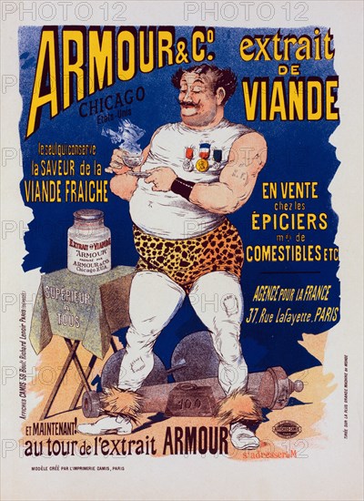 Affiche pour l' "Extrait de viande Armour"., c1899. [Publisher: Imprimerie Chaix; Place: Paris]