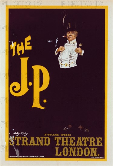 Affiche anglaise "The J. P." pour le Strand Théâtre de Londres, c1899. [Publisher: Imprimerie Chaix; Place: Paris]