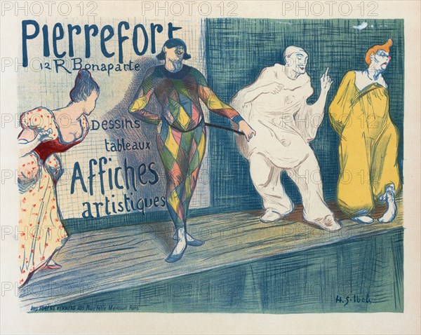 Affiche pour les "Affiches artistiques Pierrefort"., c1898. [Publisher: Imprimerie Chaix; Place: Paris]