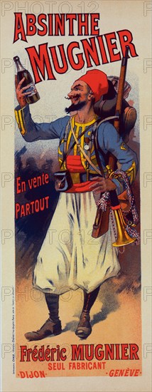 Affiche pour l' "Absinthe Mugnier"., c1898. [Publisher: Imprimerie Chaix; Place: Paris]