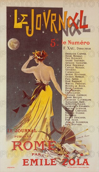 Affiche pour annoncer la publication de "Rome" dans Le Journal., c1899. [Publisher: Imprimerie Chaix; Place: Paris]